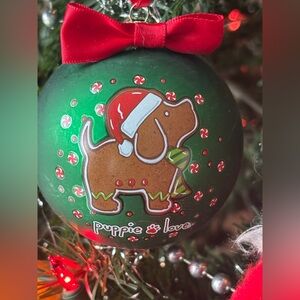 NEW Gingerbread Dog Puppie Love Christmas Ornament Rescue Dog Shatter Proof